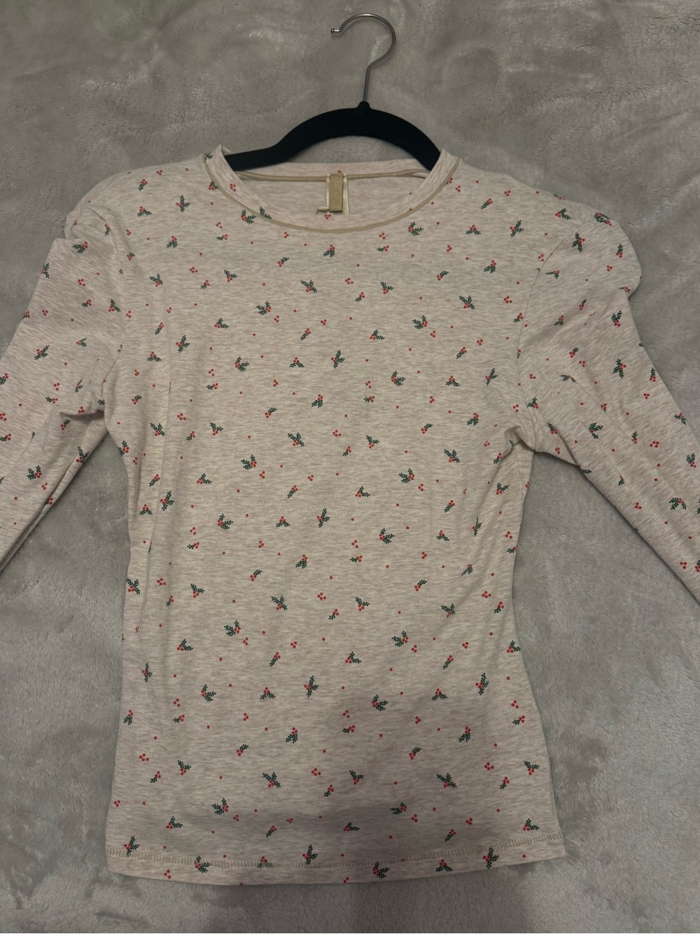Skims Cotton Jersey Long Sleeve Heather Holly Print